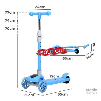 Bopeep Foldable Kids Scooter LED Music Blue-2006732821489651714