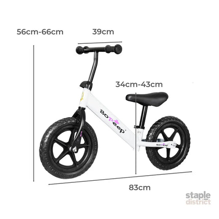BoPeep Kids Balance Bike Ride On Toys White-2006733050679005186