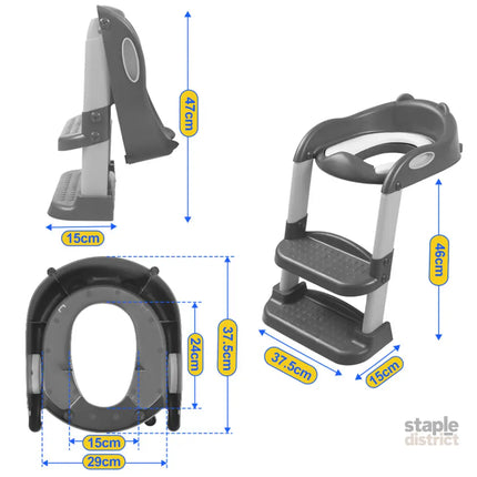 BoPeep Kids Toilet Ladder Grey-2006733052058931202