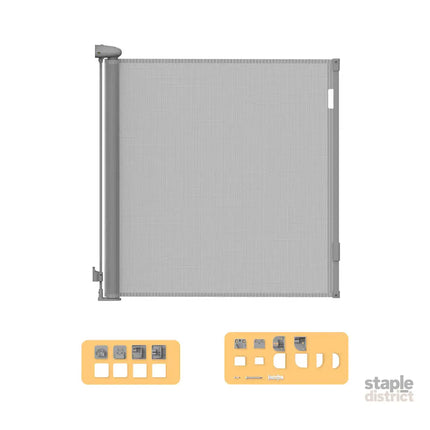 BoPeep Retractable Baby Safety Gates 150cm Grey 150 cm-2029387267486912512