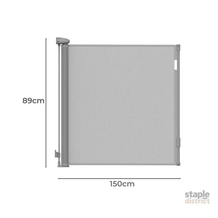 BoPeep Retractable Baby Safety Gates 150cm Grey 150 cm-2029387267486912514