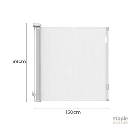 BoPeep Retractable Baby Safety Gates 150cm White 150 cm-2006733052620967938