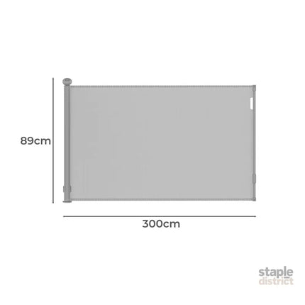 BoPeep Retractable Baby Safety Gates 300cm Grey 300 cm-2018816832366055426