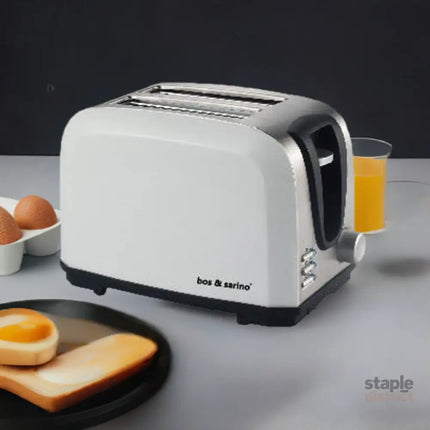 BOS & SARINO 2 Slice White Toaster - Appliances > Kitchen Appliances > Toasters & Grills