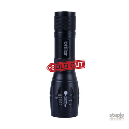 Brillar Tactical Grade LED Torch 5 Modes Water Resistant Flashlight Light Bright - Outdoor Recreation > Camping >