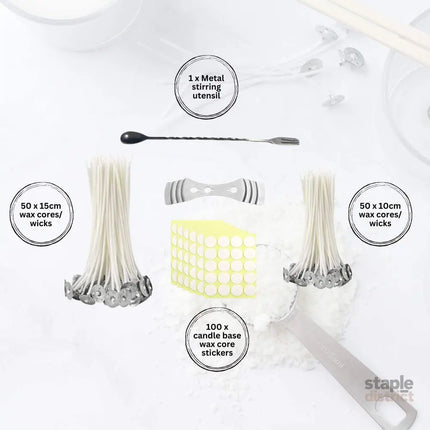 Candle Making Kit - Wax Melting Heater + Soy Wax Flakes + Wicks - Home & Garden > Hobbies > Arts & Crafts