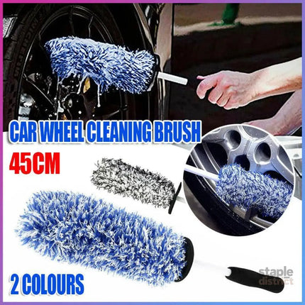 Car Wheel Cleaning Brush Tool Alloy Soft Bristle - Blue + White - Auto Accessories > Auto Accessories Others >