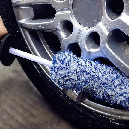 Car Wheel Cleaning Brush Tool Alloy Soft Bristle - Blue + White - Auto Accessories > Auto Accessories Others >