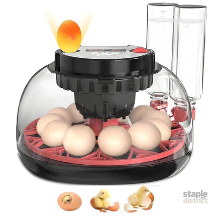 CARLA HOME 12 Egg Incubator with Automatic Turning, LED Display, Humidity & Temperature Control, Auto Water System & Built-in Egg Candler for Chicken, Duck, Quail, Goose-2050057511943409664