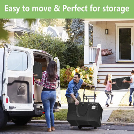 CARLA HOME 12-Pack Large Moving Storage Bags with Zippers & Handles with 95 Liters Capacity for Space Saving, Travel, Camping & Organization (Black)-2050057512266371077