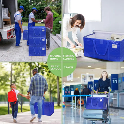 CARLA HOME 12-Pack Large Moving Storage Bags with Zippers & Handles with 95 Liters Capacity for Space Saving, Travel, Camping & Organization (Blue)-2050057512102793222