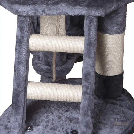 CARLA HOME 120cm Cat Tree for Indoor Cats with Condo, Hammock & Plush Perchfor for Kittens & Adult Cats-2050057516825579524