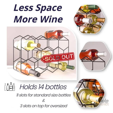 CARLA HOME 14 Bottle Freestanding Modern Metal Countertop Wine Rack Countertop-1992735284252512259
