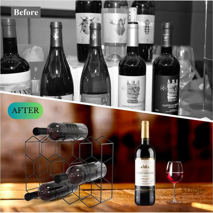 CARLA HOME 14 Bottle Freestanding Modern Metal Countertop Wine Rack Countertop-1992735284252512262