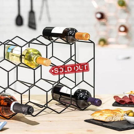 CARLA HOME 14 Bottle Freestanding Modern Metal Countertop Wine Rack Countertop-1992735284252512257