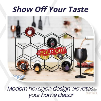 CARLA HOME 14 Bottle Freestanding Modern Metal Countertop Wine Rack Countertop-1992735284252512260