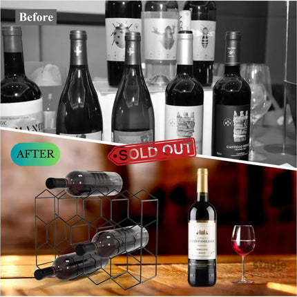 CARLA HOME 14 Bottle Freestanding Modern Metal Countertop Wine Rack Countertop-1992735284252512262