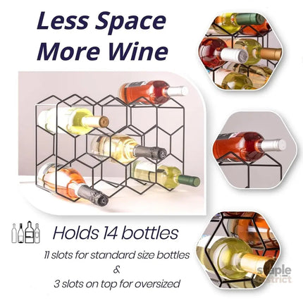 CARLA HOME 14 Bottle Freestanding Modern Metal Countertop Wine Rack Countertop-1992735284252512259