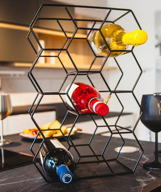 CARLA HOME 14 Bottle Freestanding Modern Metal Countertop Wine Rack Countertop-1992735284252512258