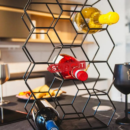CARLA HOME 14 Bottle Freestanding Modern Metal Countertop Wine Rack Countertop-1992735284252512258