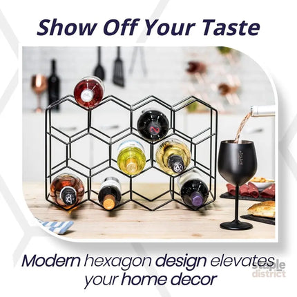 CARLA HOME 14 Bottle Freestanding Modern Metal Countertop Wine Rack Countertop-1992735284252512260