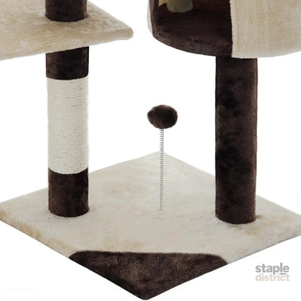 CARLA HOME 140cm Cat Tree for Indoor Cats with Plush Perch, Sisal Scratching Posts & Condo for Kittens & Adult Cats (Beige)-2050057517681217544