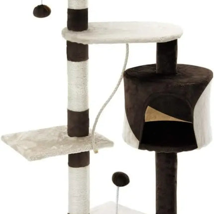 CARLA HOME 140cm Cat Tree for Indoor Cats with Plush Perch, Sisal Scratching Posts & Condo for Kittens & Adult Cats (Beige)-2050057517681217545