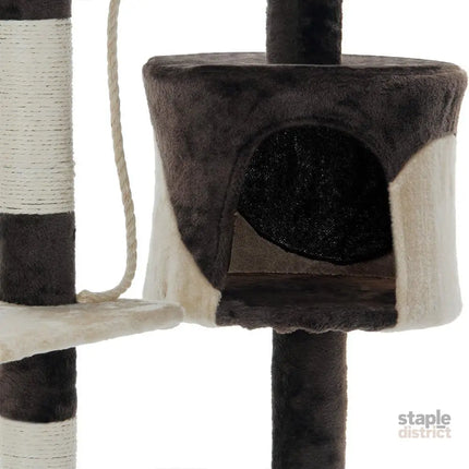 CARLA HOME 140cm Cat Tree for Indoor Cats with Plush Perch, Sisal Scratching Posts & Condo for Kittens & Adult Cats (Beige)-2050057517681217542