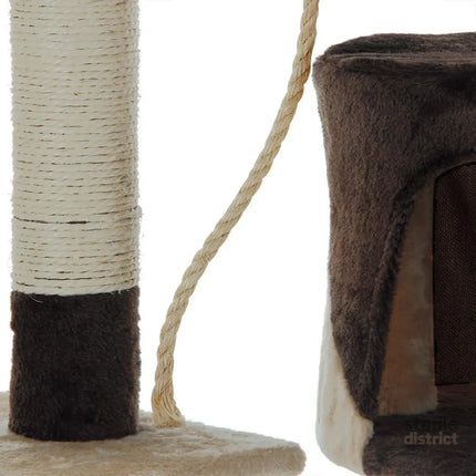 CARLA HOME 140cm Cat Tree for Indoor Cats with Plush Perch, Sisal Scratching Posts & Condo for Kittens & Adult Cats (Beige)-2050057517681217543