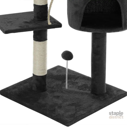 CARLA HOME 140cm Cat Tree for Indoor Cats with Plush Perch, Sisal Scratching Posts & Condo for Kittens & Adult Cats (Dark Grey)-2050057517471502343