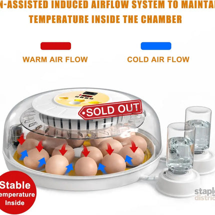 CARLA HOME 18 Egg Incubator with Automatic Turning LED Display Humidity & Temperature Control Auto Water System &