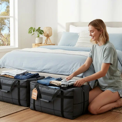 CARLA HOME 2-Pack 180L Extra Large Moving Storage Bags with Handles & Duty Zippered for Clothes, Travel, Space Saving & Camping-2050057505639370753