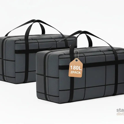 CARLA HOME 2-Pack 180L Extra Large Moving Storage Bags with Handles & Duty Zippered for Clothes, Travel, Space Saving & Camping-2050057505639370752