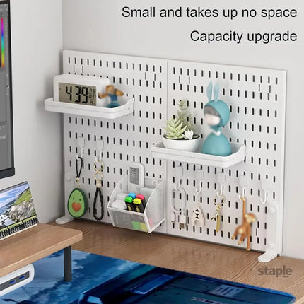 CARLA HOME 2 Pack Desk Pegboard Organizer Kit  with Hooks, Tray & Mount Ideal for Office, Gaming Setup & Home Workspace Organization (White)-2050057504221696004