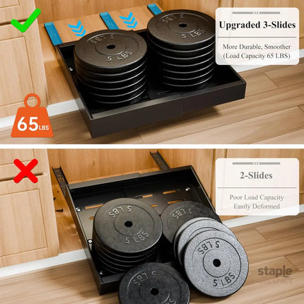CARLA HOME 2 Pack Pull Out Cabinet Organizer Expandable for Cabinets with Adjustable Slide Out Shelves and Easy Installation (Black)-2042061562671403013