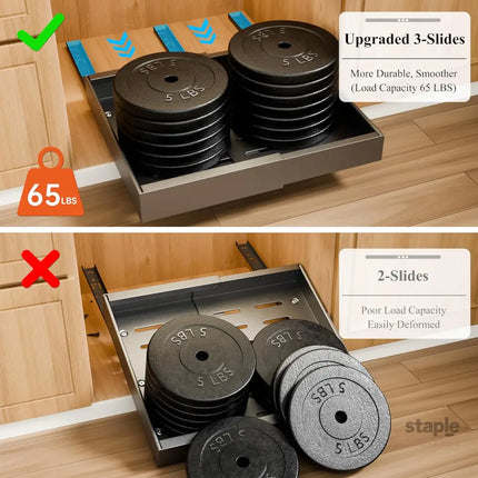 CARLA HOME 2 Pack Pull Out Cabinet Organizer Expandable for Cabinets with Adjustable Slide Out Shelves and Easy Installation (Grey)-2042061562851758085