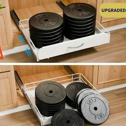 CARLA HOME 2 Pack Pull Out Dish Rack for Kitchen Cabinet with Slide Out Drawer Organizer for Plates, Bowls & Utensils-2050057509863034885