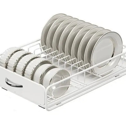 CARLA HOME 2 Pack Pull Out Dish Rack for Kitchen Cabinet with Slide Out Drawer Organizer for Plates, Bowls & Utensils-2050057509863034888