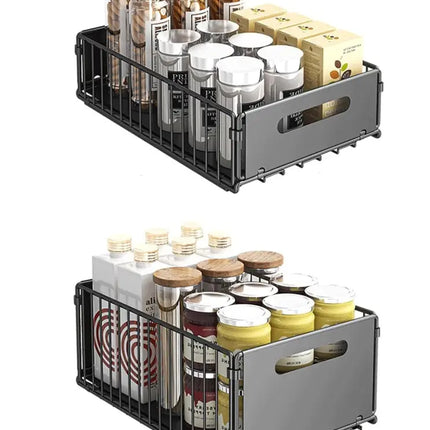 CARLA HOME 2 Pack Pullout Cabinet Kitchen Organizer Drawers with No-Drilling and Adhesive Design for Pantry & Cabinets-2050057501377957897