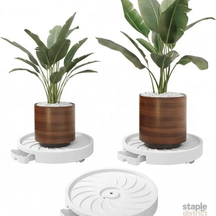CARLA HOME 2-Pack Rolling Plant Stand with 360° Wheels for Indoor Pots (26 cm)-2050057504876007424