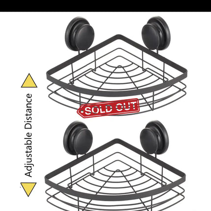 CARLA HOME  2 Pack Round Corner Shower Caddy Shelf Basket Rack with Premium Vacuum Suction Cup No-Drilling for Bathroom and Kitchen-2042061554798694401