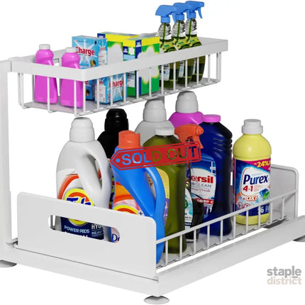 CARLA HOME 2 pack Under Sink Organiser with Sliding Drawers & 2 tier for Kitchen & Bathroom-2050057511779831817