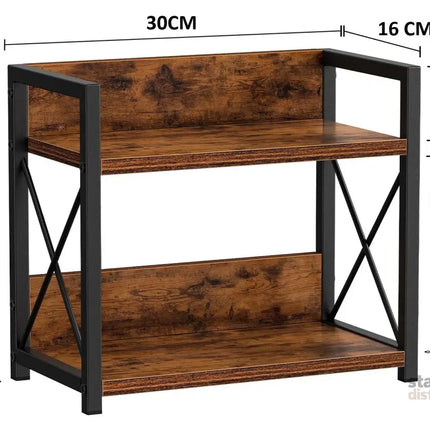 CARLA HOME 2-Tier Countertop Shelf Organizer Rustic Wood Kitchen Spice Rack for Storage, Condiments & Cabinet Organization-2042061539841806342