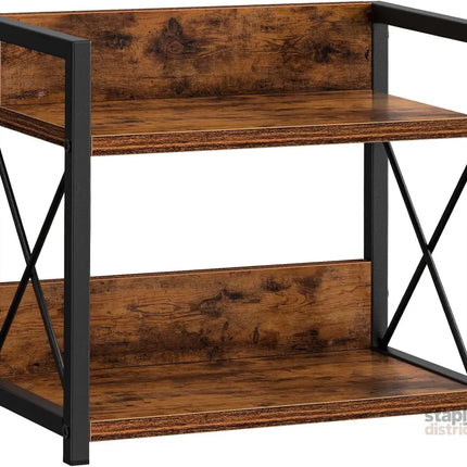CARLA HOME 2-Tier Countertop Shelf Organizer Rustic Wood Kitchen Spice Rack for Storage, Condiments & Cabinet Organization-2042061539841806336
