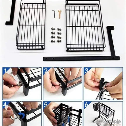 CARLA HOME 2-Tier Kitchen Spice Rack Organizer Storage Shelf for Condiments, Oil Bottles, Utensils, Cutting Board & More-2042061540198322183