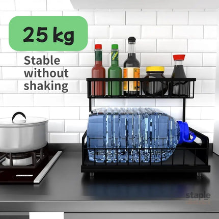 CARLA HOME 2 Tier Under Sink Organiser with Sliding Drawers for Kitchen & Bathroom-2042061542094147590