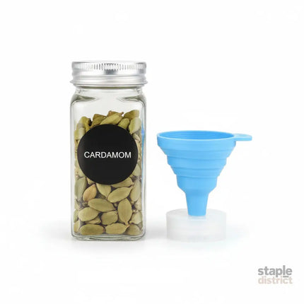 CARLA HOME 24 Glass Spice Jars with Lids, Shaker Tops, 180 Spice Labels, White Pen & Funnel for Kitchen Organization, Spice Rack, Seasoning & Herb Storage-2050057502426533896