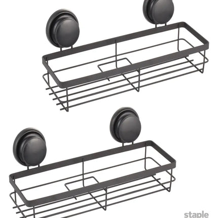 CARLA HOME  2 Pack Rectangular Corner Shower Caddy Shelf Basket Rack with Premium Vacuum Suction Cup No-Drilling for Bathroom and Kitchen-2042061555020992512