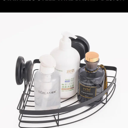CARLA HOME  2 Pack Round Corner Shower Caddy Shelf Basket Rack with Premium Vacuum Suction Cup No-Drilling for Bathroom and Kitchen-2042061554798694402