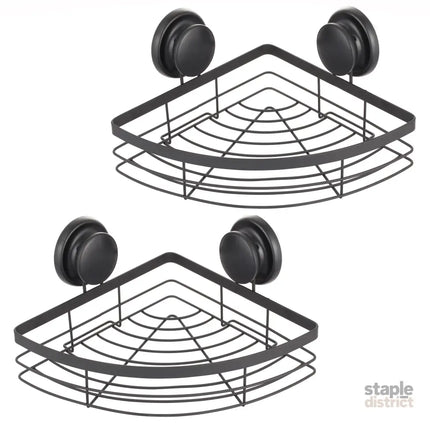 CARLA HOME  2 Pack Round Corner Shower Caddy Shelf Basket Rack with Premium Vacuum Suction Cup No-Drilling for Bathroom and Kitchen-2042061554798694400